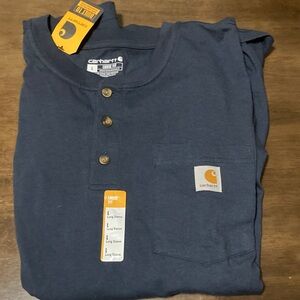 Carhartt Men's Dark Blue Long Sleeve Henley